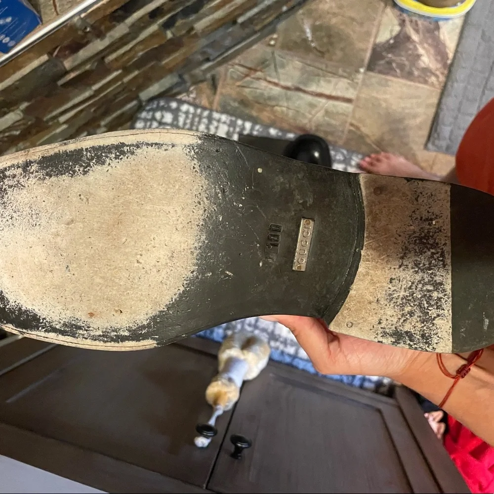 GUCCI Loafer Mocassino Pelle Black Leather sz 10 - Picture 4 of 5